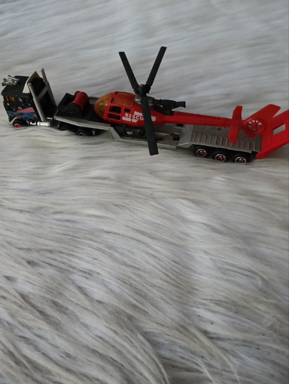 Majorette Helikopter met trailer - Rescue, Ophalen, Gebruikt