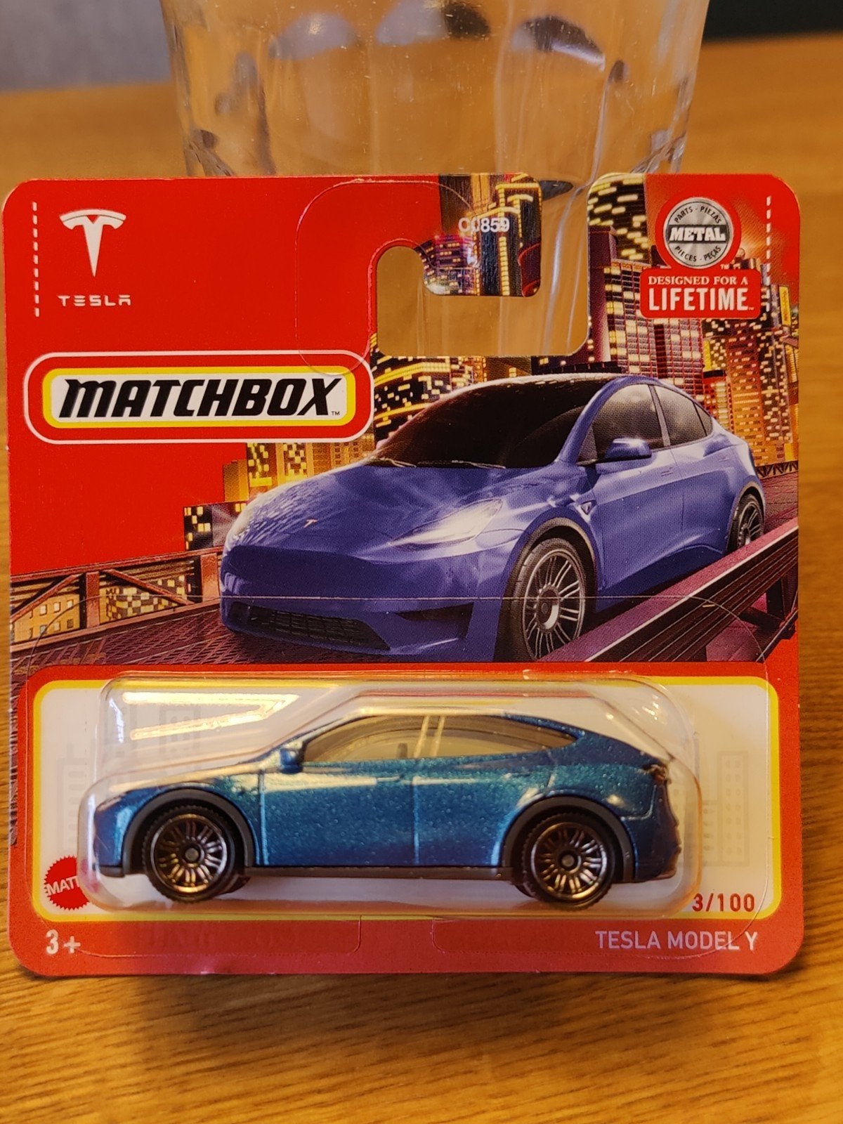 Matchbox Tesla Model Y BLAUW, Ophalen of Verzenden, Auto