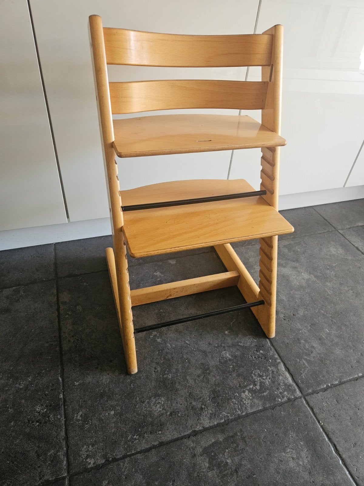 Stokke Trip Trap Stoel - Natuurlijk Hout, Ophalen, Gebruikt, Meegroeistoel, Aanschuifbaar
