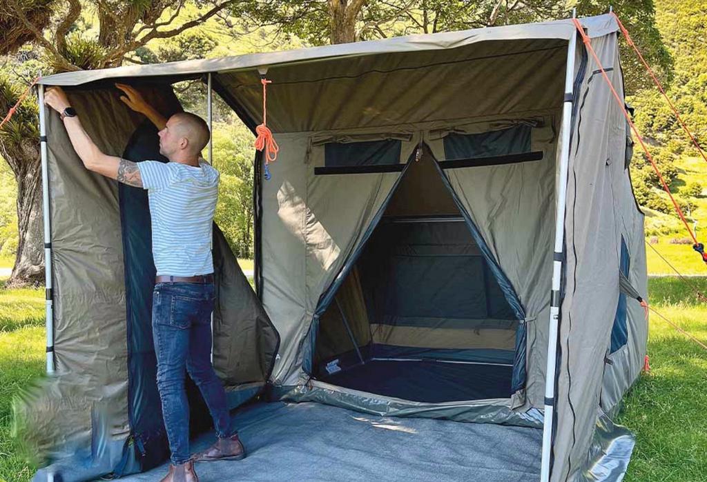 Oz Tent RV2 (zie Youtube Oz tent), Caravans en Kamperen, Ophalen, Zo goed als nieuw, Tot en met 2