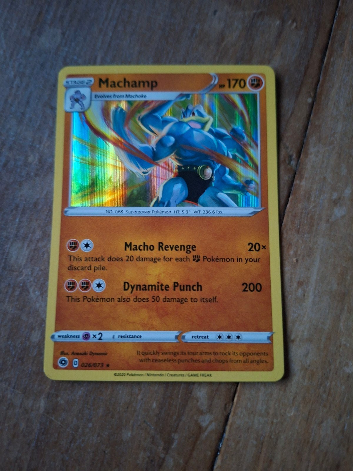 Pokémon Machamp VMAX Holografische Kaart, Ophalen of Verzenden, Zo goed als nieuw, Losse kaart