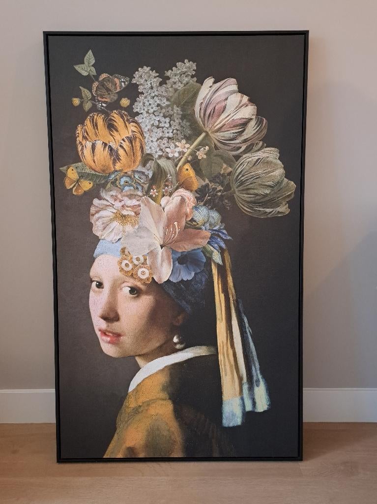 Wanddecoratie Meisje met de parel, Ophalen, 70 cm, Hout, Decoratieobject