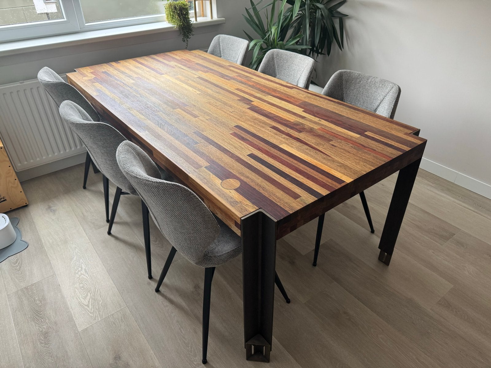 Massief houten eettafel 200x100 cm, z.g.a.n., Huis en Inrichting, Ophalen, 200 cm of meer, 50 tot 100 cm, Zo goed als nieuw