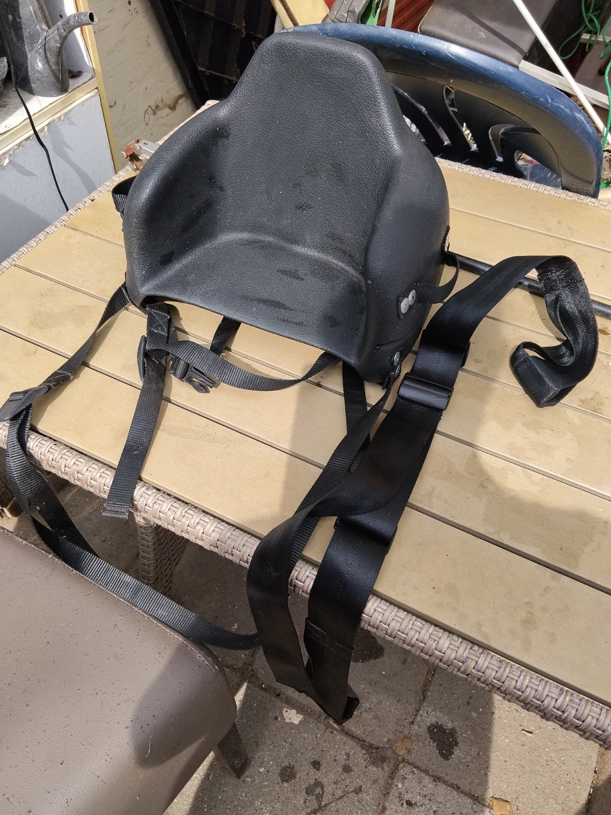 Gebruikt kinderzitje voor scooter - Achterzitje, Fietsen en Brommers, Ophalen, Gebruikt, Achterzitje