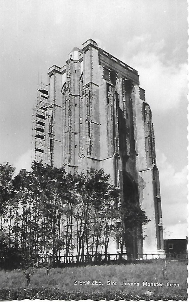 Zierikzee- -Sint Lievens Monster toren in de steigers., Verzenden, 1960 tot 1980, Ongelopen, Zeeland