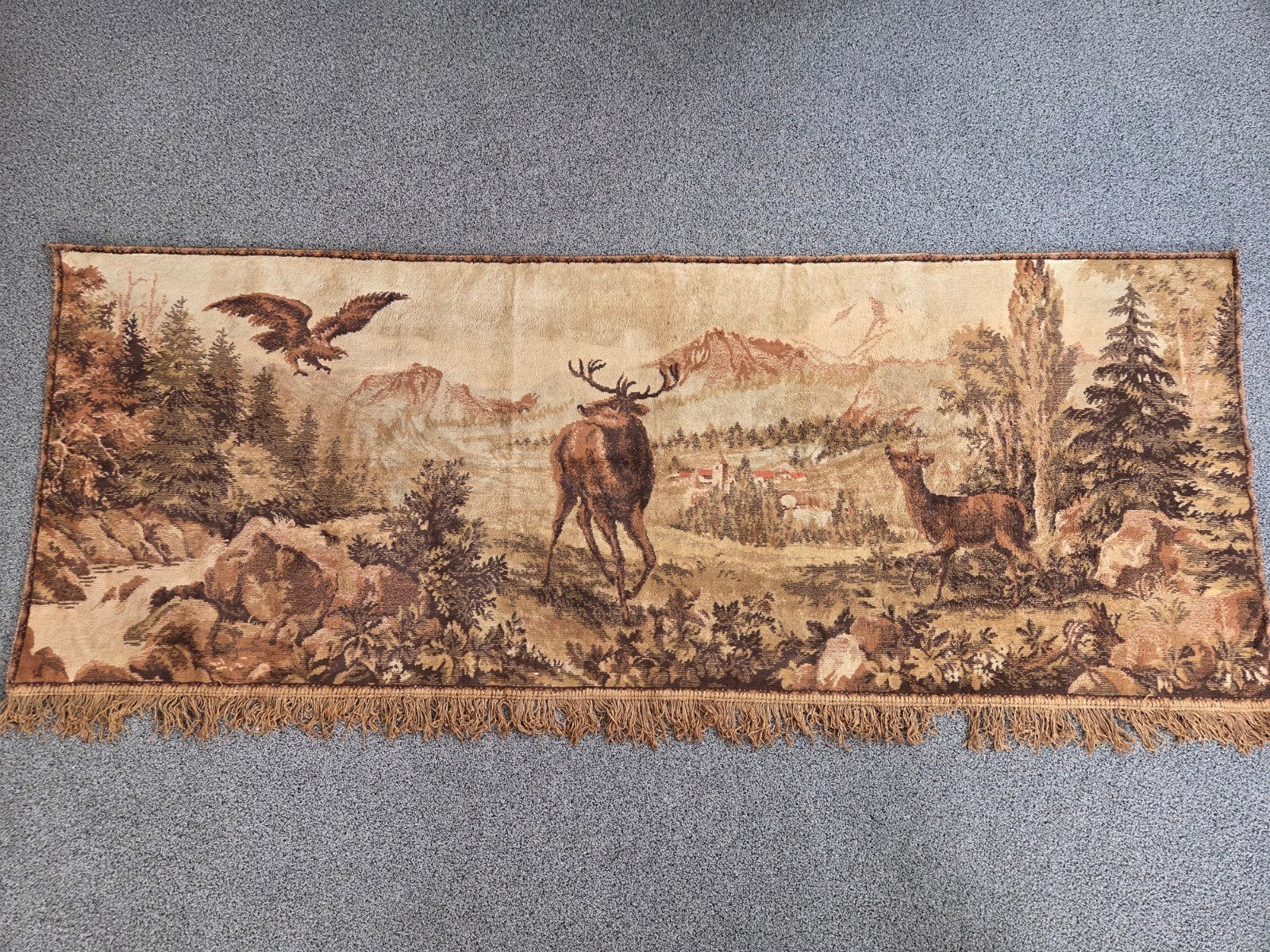 Vintage wandkleed 170cm lang en 65 cm hoog., Ophalen of Verzenden