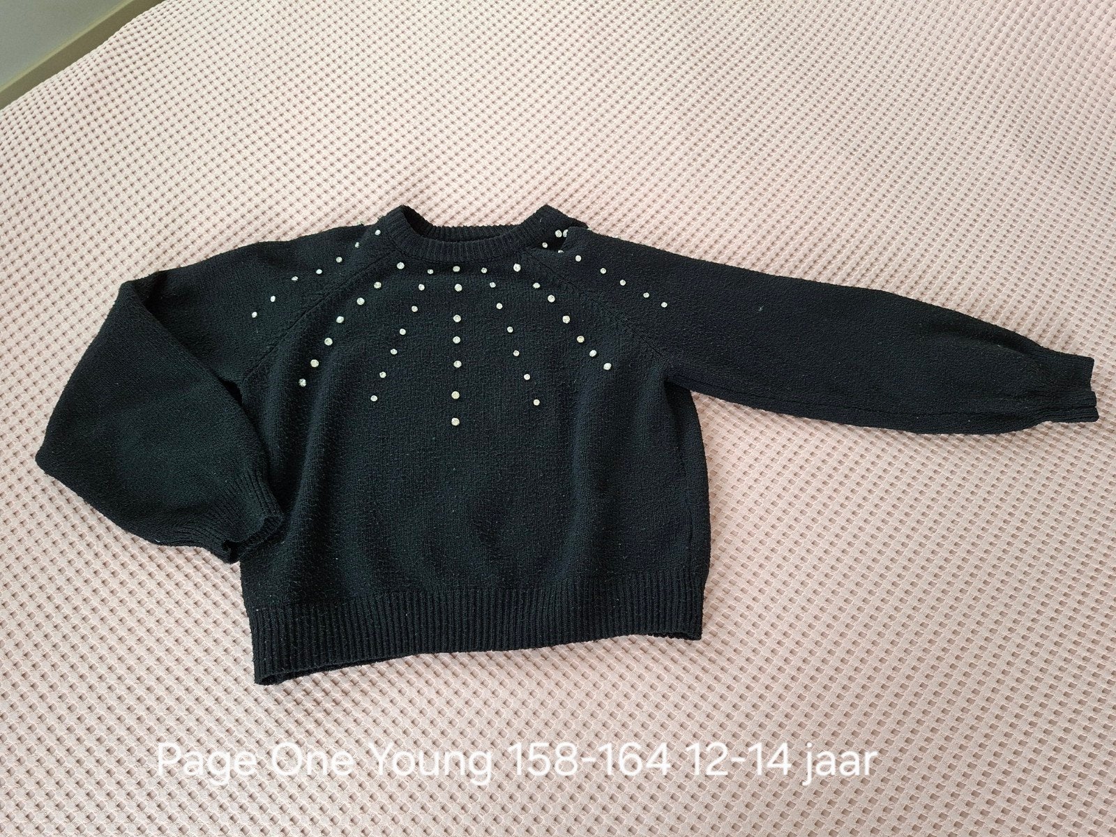 Page One Young trui maat 158 met steentjes, Kinderen en Baby's, Kinderkleding | Maat 158, Gebruikt, Meisje, Trui of Vest, Page One Young
