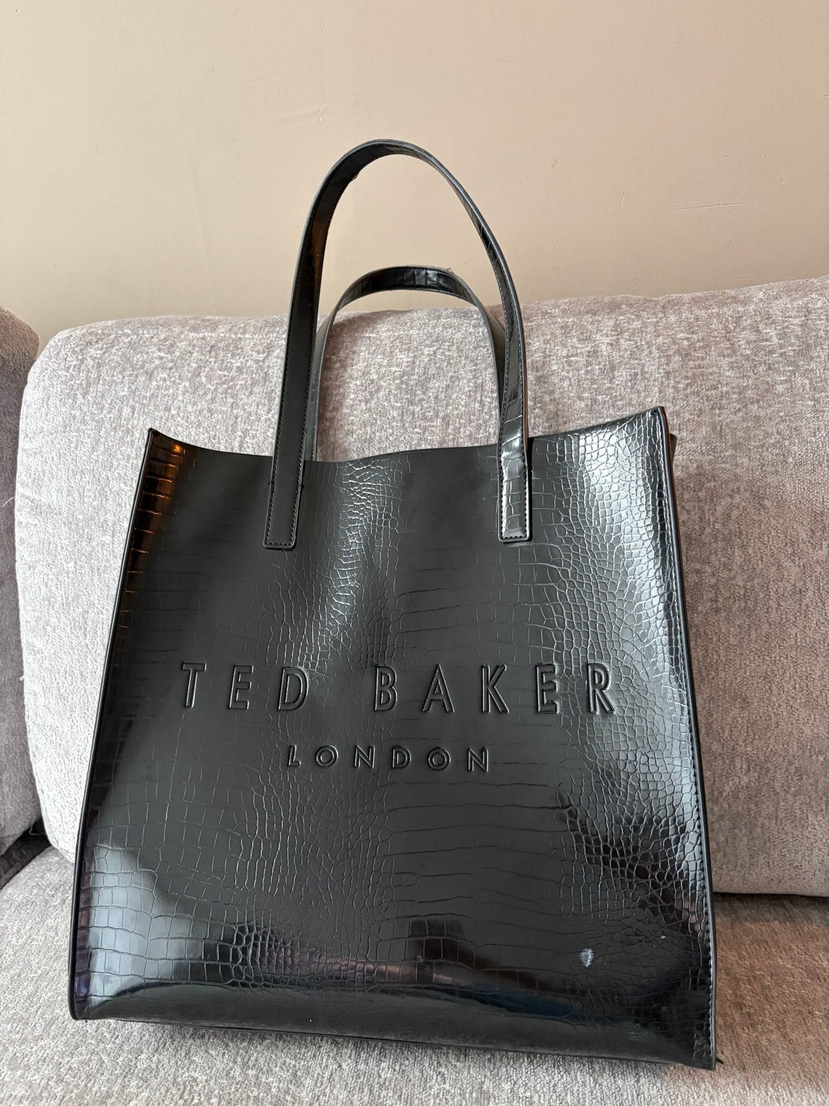 Ted Baker Shopper Zwart Krokodillenprint, Sieraden, Tassen en Uiterlijk, Tassen | Damestassen, Ophalen, Gebruikt, Zwart, Shopper