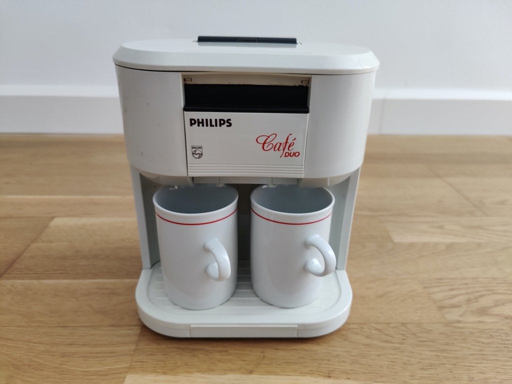 Philips Café Duo, model HD5190 + twee mokken, Ophalen, Gebruikt, Koffiemachine, Gemalen koffie