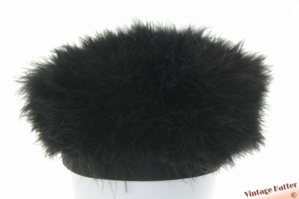 vintage Dames bonnet verenhoed zwart 56 gratis verzenden NL, Ophalen of Verzenden, Zo goed als nieuw, 56 of 57 cm (M, 7 of 7⅛ inch)