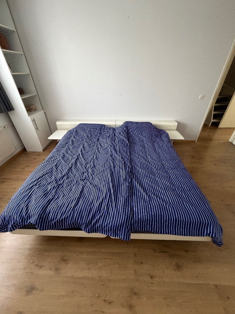 Uniek bed: Auping Caronde, Ophalen, Wit, Tweepersoons, 180 cm