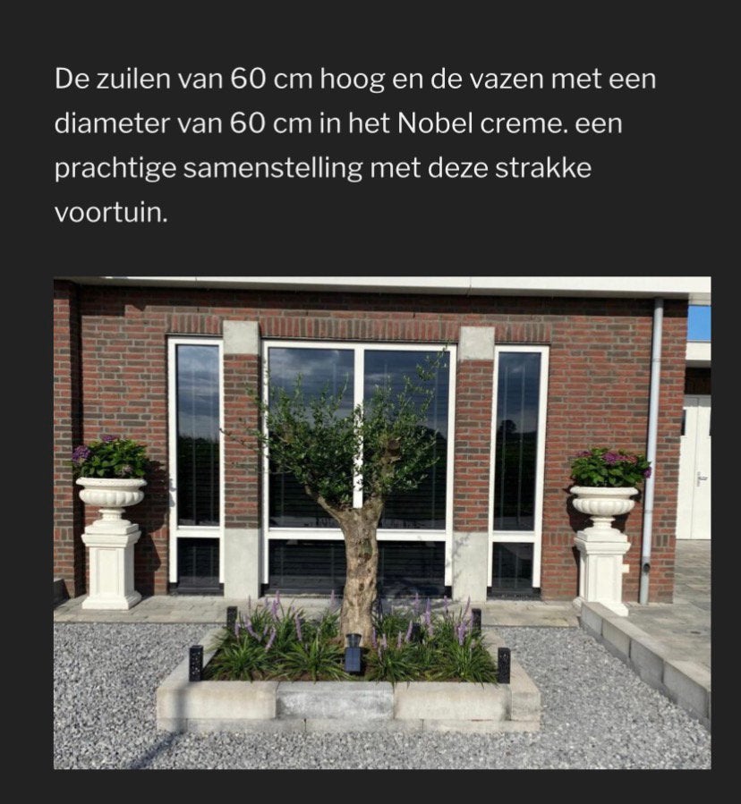 Sierlijke Betonnen tuinvazen op statige betonnen zuilen, Tuin en Terras, Tuinvazen, Ophalen, Nieuw