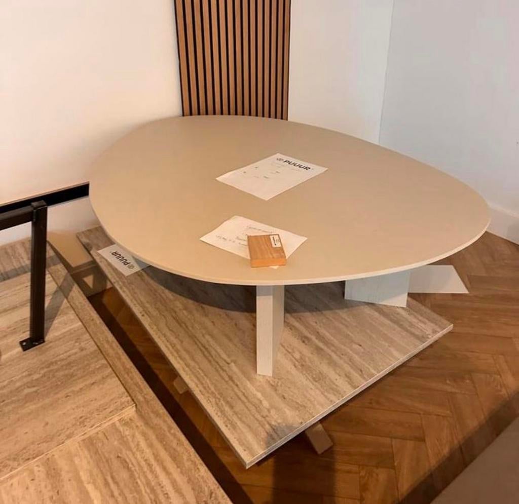Organische Salontafel - Lichte Clay Kleur Eiken, Ophalen, 100 tot 150 cm, Eikenhout, 50 tot 100 cm