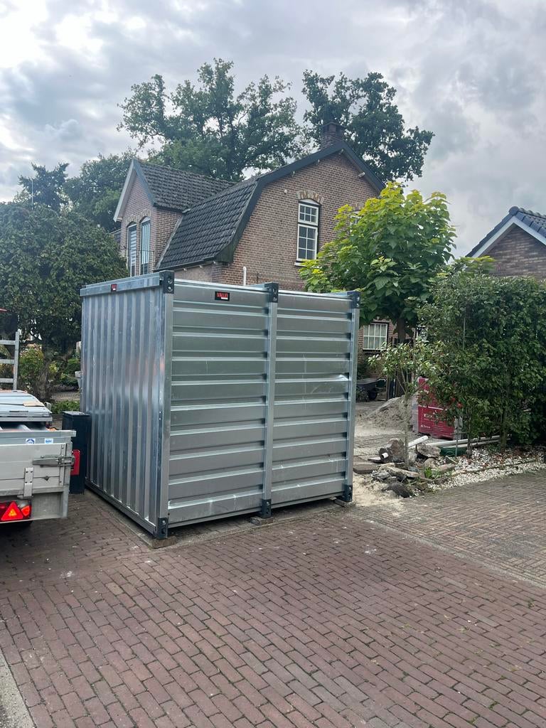 Opslagcontainer, materiaalcontainer, snelbouw en demontabel, Ophalen