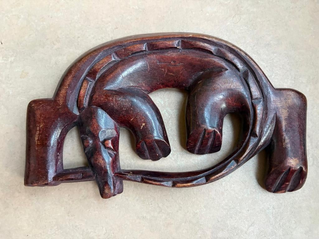 Mooi houten beeldje van een krokodil, Afrika?, Ophalen of Verzenden