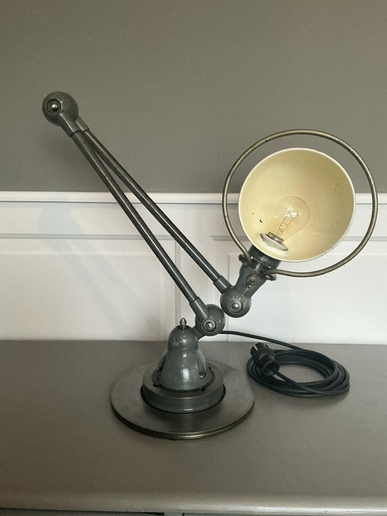 Jieldé lamp, grijs, 2 armen, burolamp, tafellamp, Ophalen of Verzenden