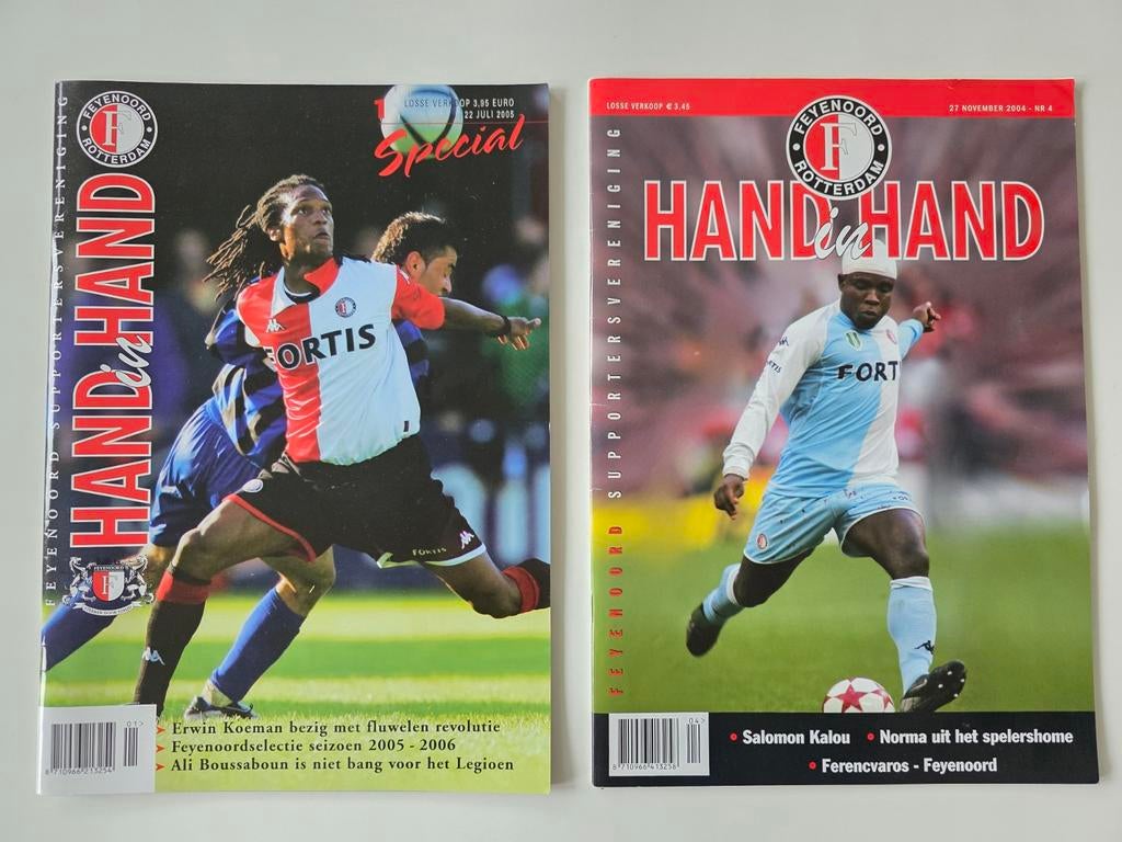 Tijdschrift 'Hand in Hand' Feyenoord. Nov '04 en juli '05, Ophalen of Verzenden, Feyenoord, Boek of Tijdschrift
