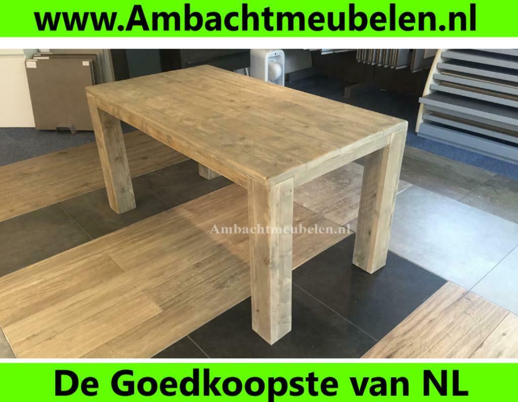 STEIGERHOUT eettafel Tafels Tafel MET bijpassende Bankjes, Ophalen, Nieuw