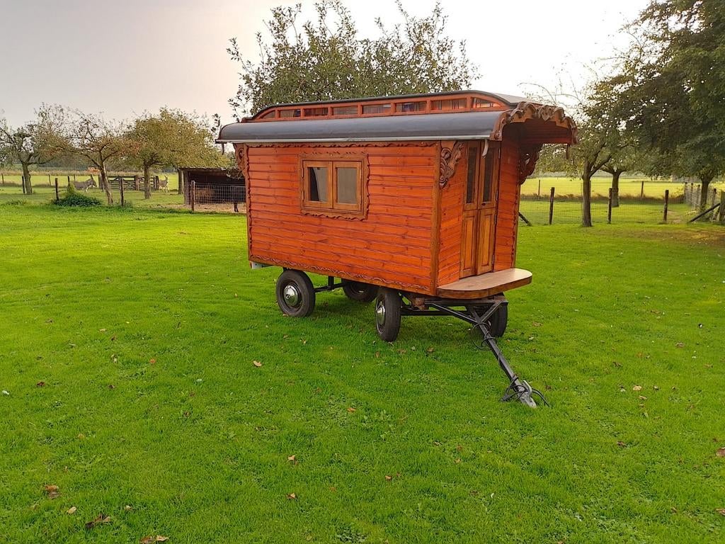 Nostalgische mini pipowagen / woonwagen -Handgemaakt, Ophalen
