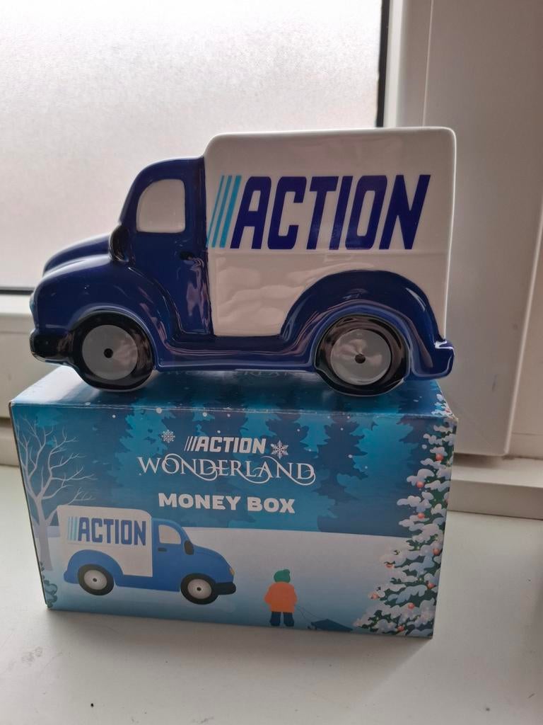 Action spaarpot, Ophalen of Verzenden, Nieuw, Steen, Aardewerk of Keramiek, Vervoermiddel