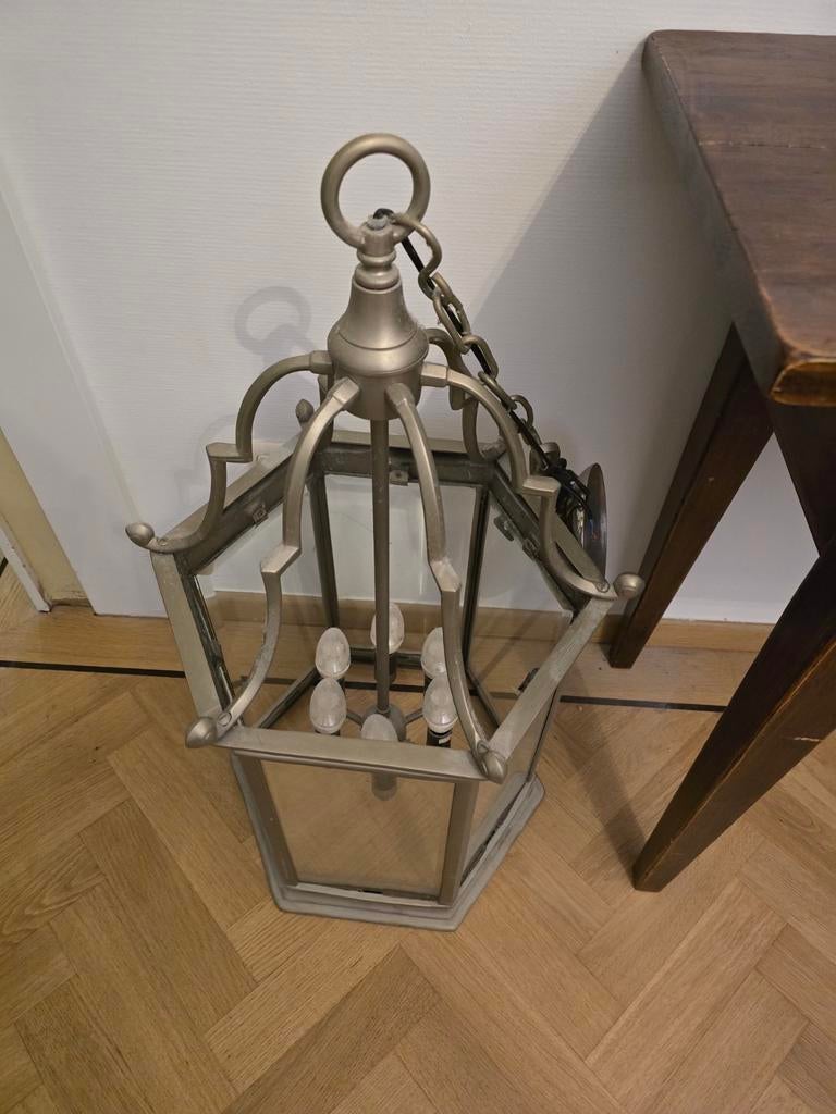 Zware kroonluchter te koop, Ophalen, Gebruikt, Glas, Klassiek