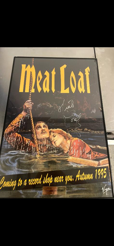 Gesigneerde Meat Loaf poster (uniek exemplaar), 1960 tot 1980, Gebruikt, Ophalen of Verzenden, Prent