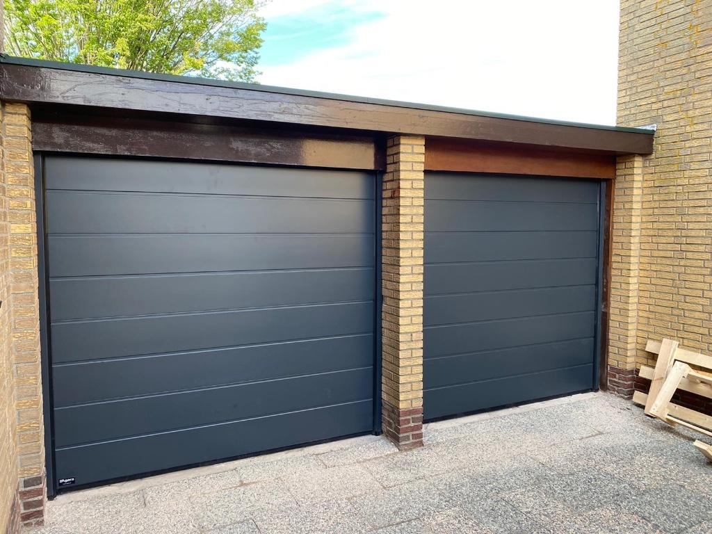 Garagedeur B2375x h 2125 binnen 1 week geplaatst!, Ophalen, Glas, 120 cm of meer, 215 cm of meer