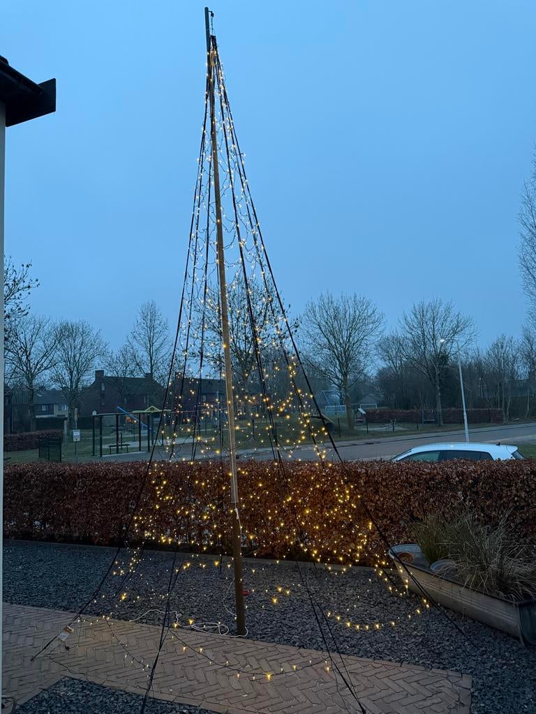 Fairybell Kerstboom Verlichting 600cm, Tuin en Terras, Buitenverlichting, Gebruikt, Led-strip, Kunststof, Minder dan 50 watt, Netvoeding