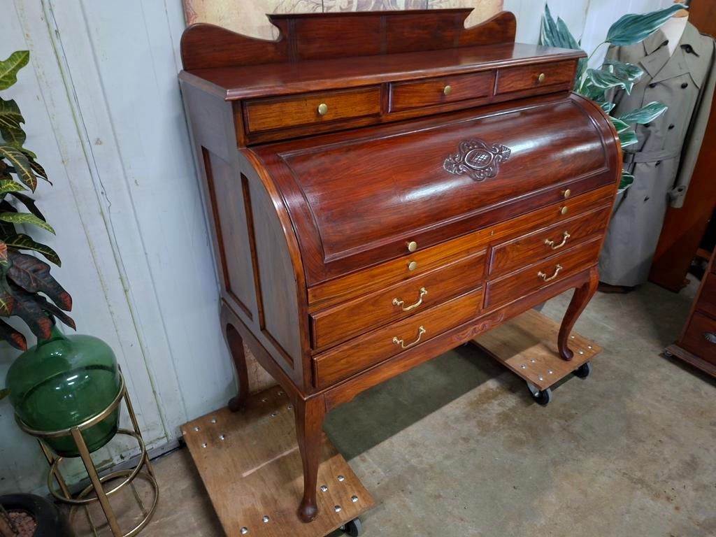 klassiek Amerikaans cilinderbureau, schrijftafel, desk,, Ophalen of Verzenden, Zo goed als nieuw