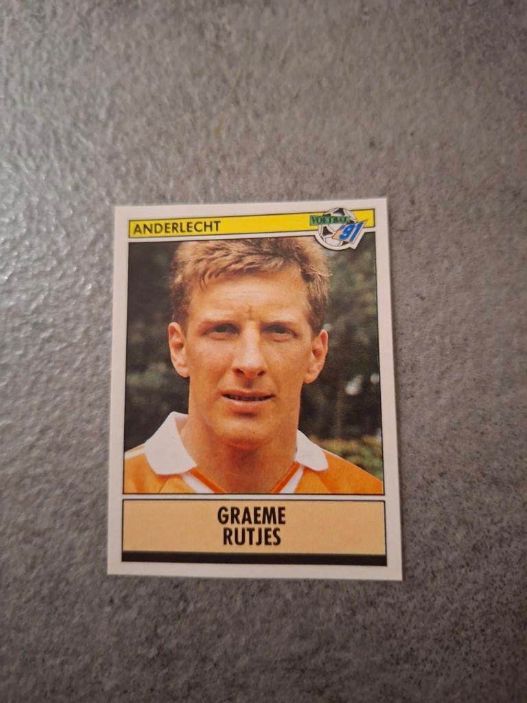 Panini sticker Voetbal 91. Speler Graeme Rutjes Anderlecht., Verzenden, Zo goed als nieuw, Sticker