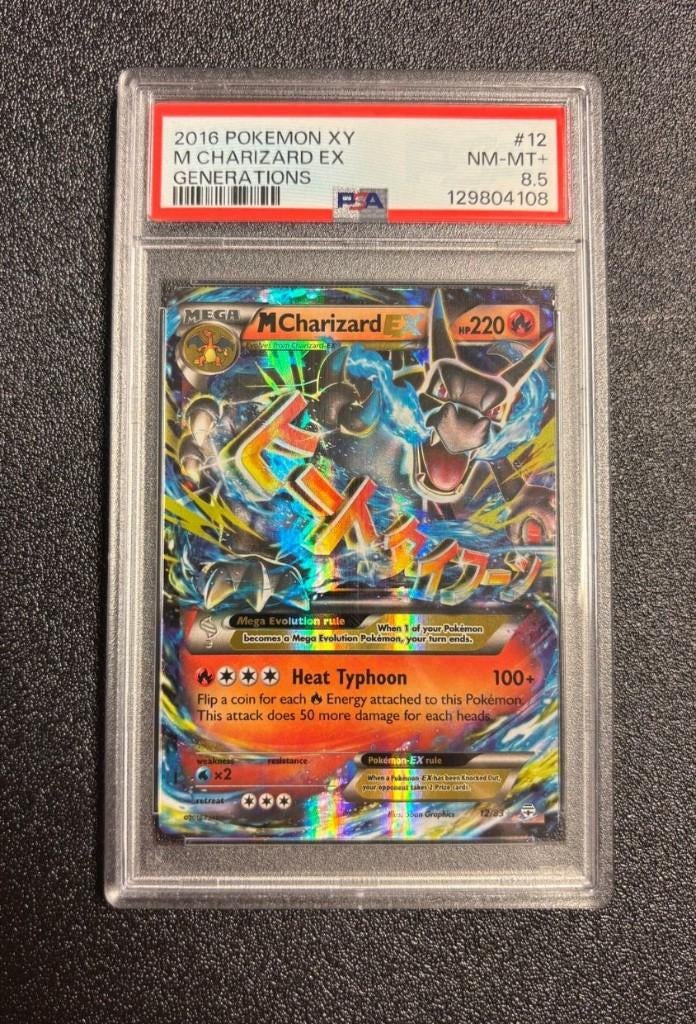 Mega Charizard #12, zeldzame kaart. PSA 8,5!!, Ophalen of Verzenden, Zo goed als nieuw, Losse kaart