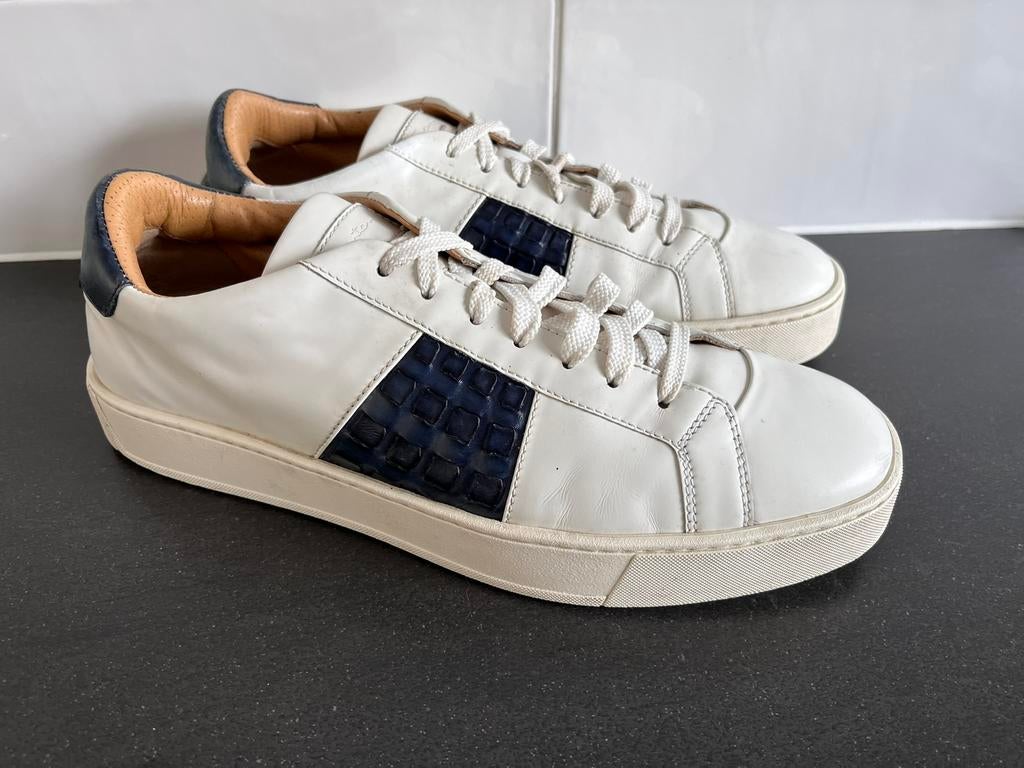 Santoni sneakers maat 9.5 / 43.5, Santoni, Santoni, Wit, Ophalen of Verzenden
