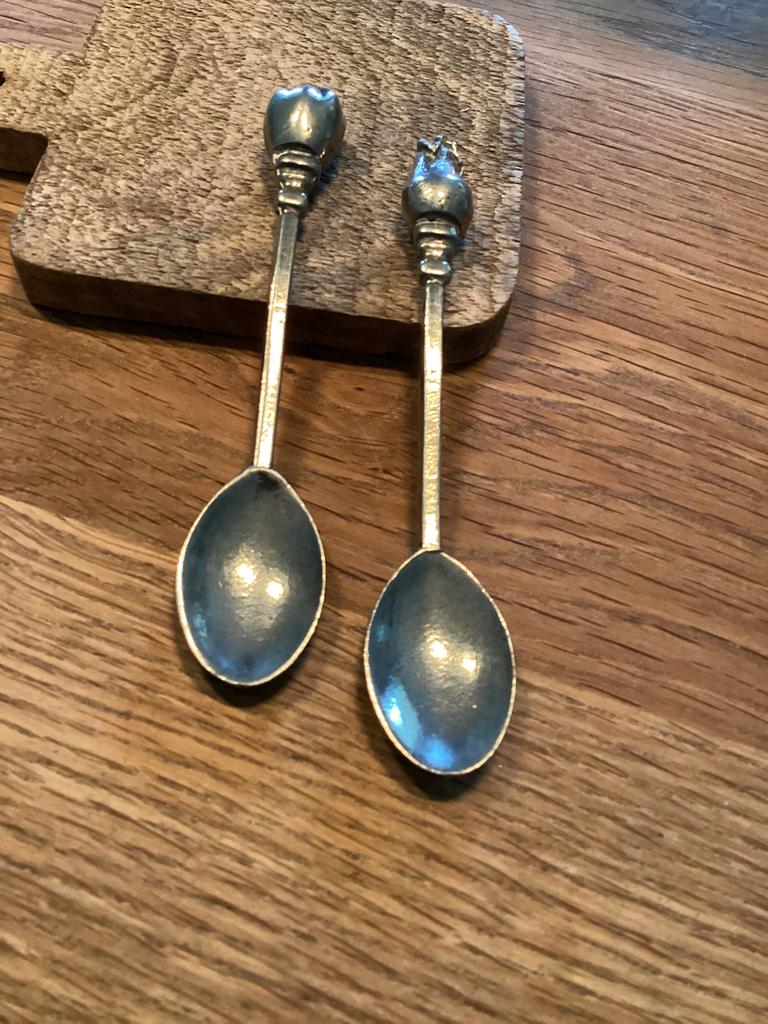 Tin lepeltje, Antiek en Kunst, Antiek | Tin, Ophalen of Verzenden