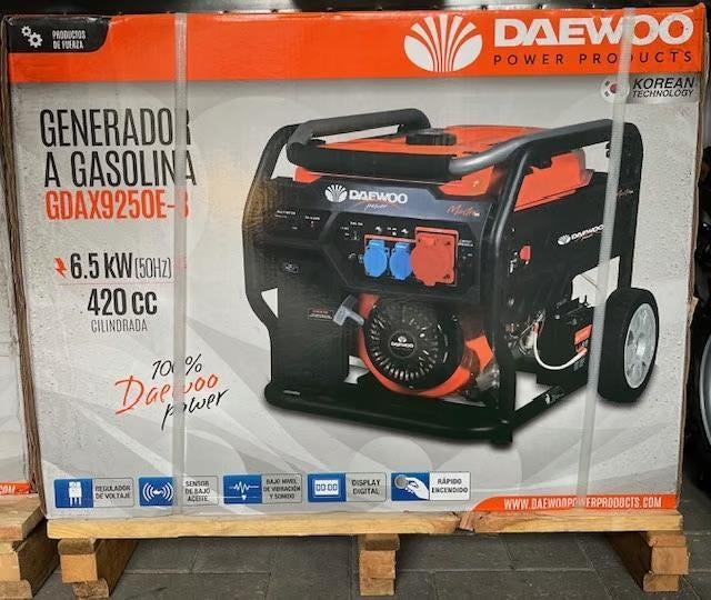 GDAX9250E-3 - 6.5KW Daewoo stroomgenerator 230/400V NIEUW, Ophalen, Nieuw, 5 tot 10 kVA, Benzine