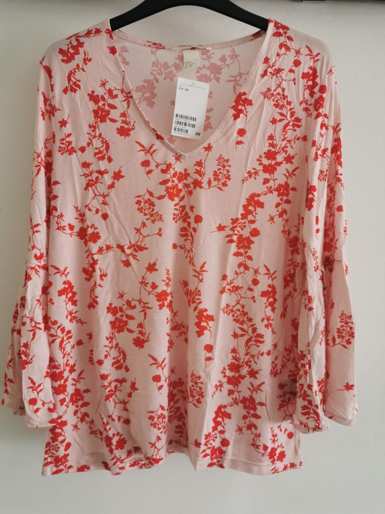 H&M top met klokmouwen mt. XS-S, H&M, Overige kleuren, Verzenden, Nieuw