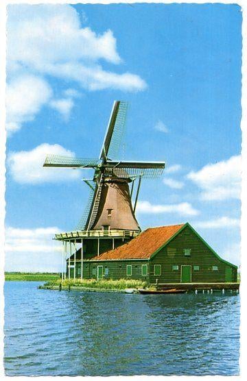 (ZS405) Ansichtkaart Zaandam molen De Kat kleinformaat 1964, Verzenden, 1960 tot 1980, Gelopen, Noord-Holland