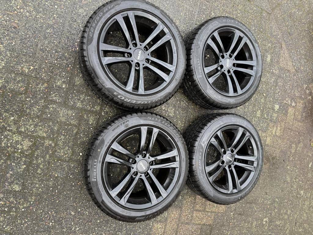 ZGAN BMW 5serie 5x120 Pirelli winterset stergemarkeerd 17”, Auto-onderdelen, Banden en Velgen, Velg(en), Winterbanden, 17 inch