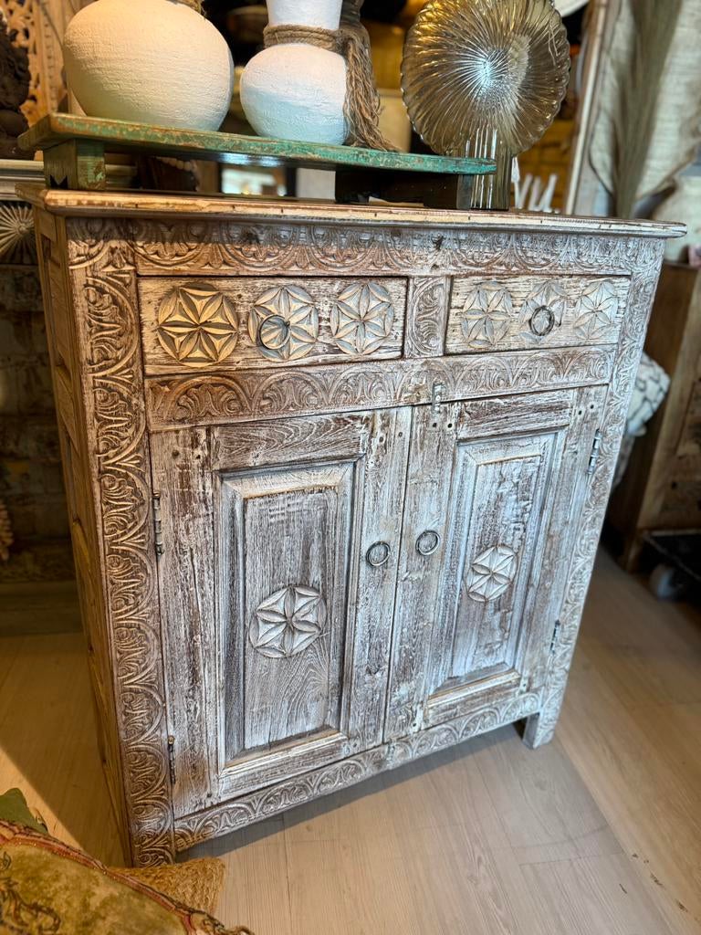 Gaaf India/Ibiza style kastje, Huis en Inrichting, Kasten | Dressoirs, Ophalen, Nieuw, 25 tot 50 cm, 50 tot 100 cm
