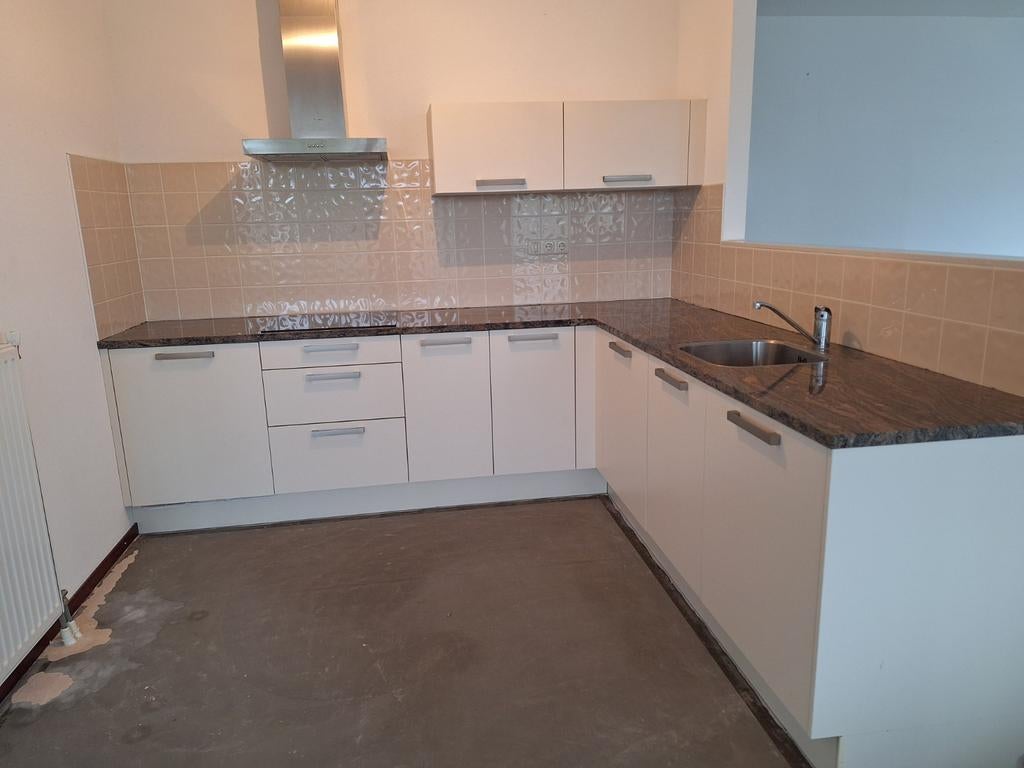 Keuken met granieten aanrechtblad, elektrische kookplaat, Ophalen of Verzenden, Gebruikt, Wit