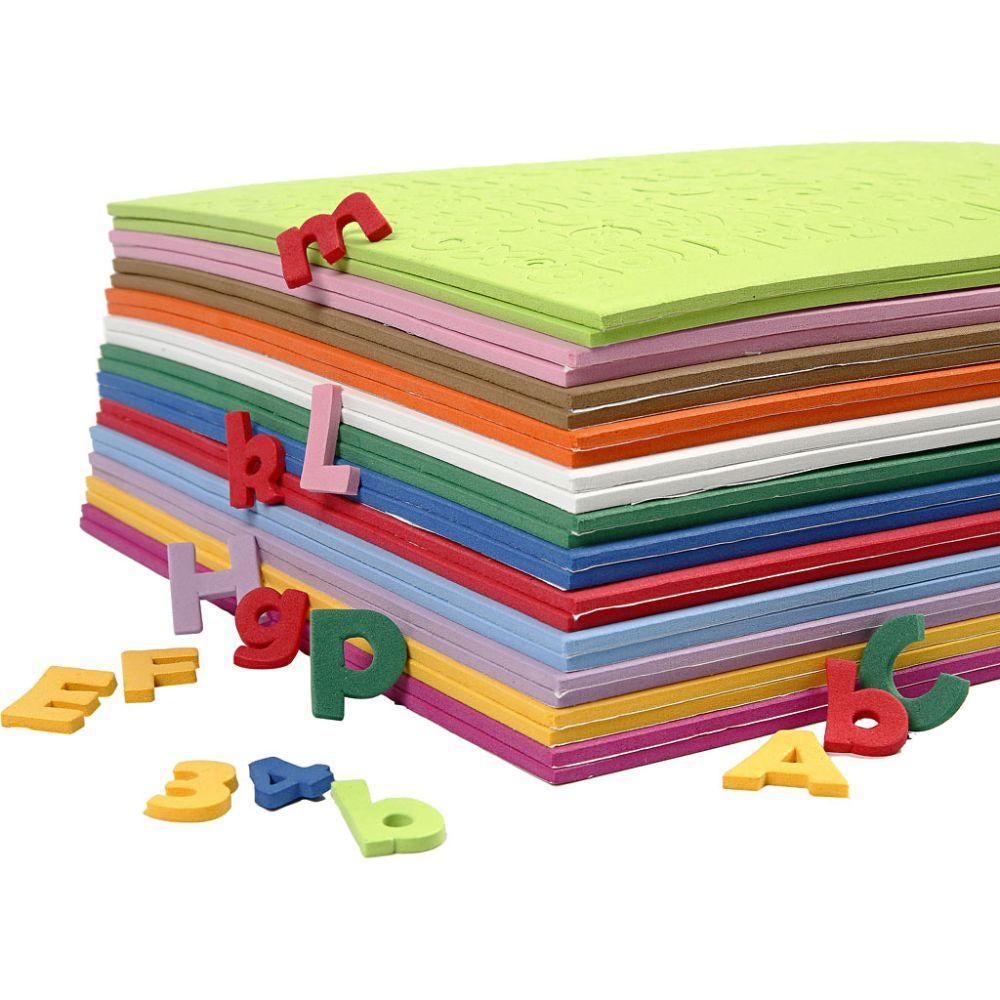Eva Foam vellen alfabet en cijfers 2cm 24 stuks, Verzenden, Nieuw