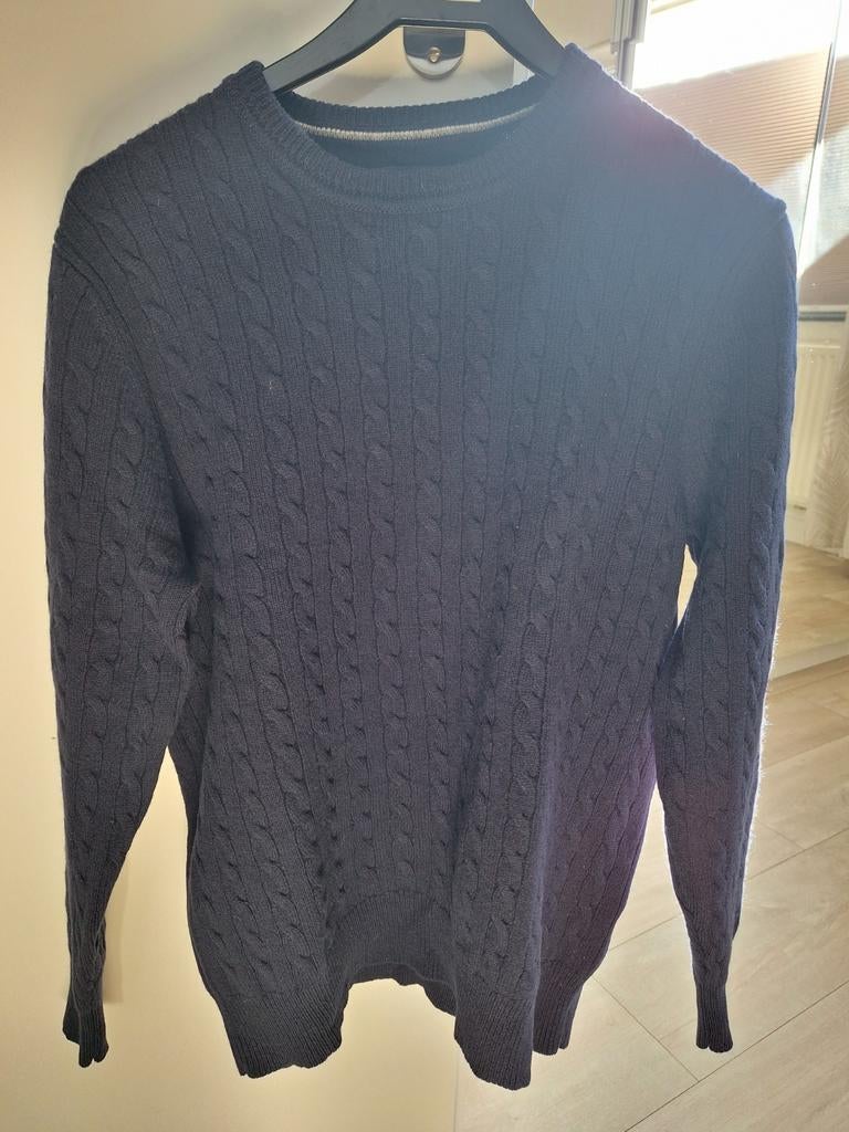 McGregor Lamswollen Trui Kabelmotief, Kleding | Heren, Truien en Vesten, Zo goed als nieuw, Maat 52/54 (L), Blauw, Ophalen of Verzenden