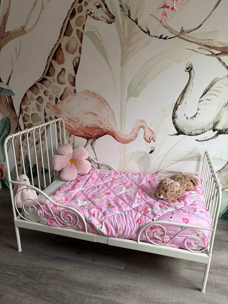 IKEA peuterbed verstelbaar + matras - groeit mee!, Ophalen, Gebruikt, 70 tot 85 cm, Lattenbodem