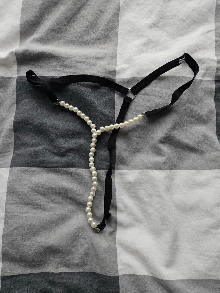Parel string, Kleding | Dames, Ondergoed en Lingerie, Onbekend, Verzenden, Zwart, String
