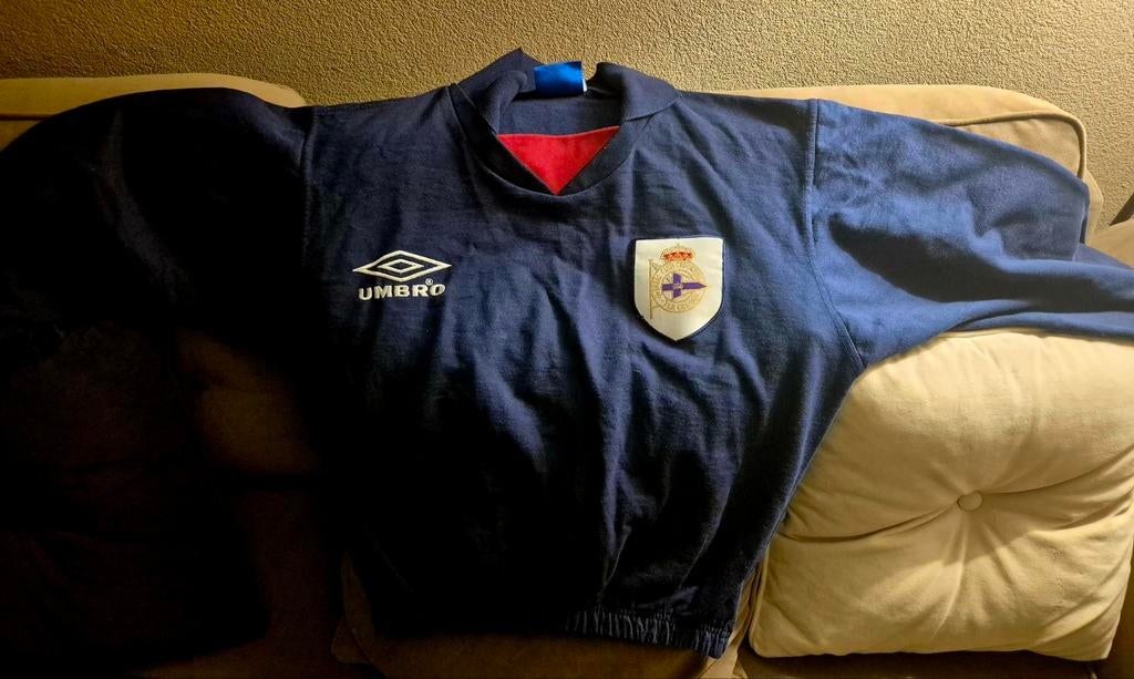 Vintage Deportivo La Coruña Umbro Trainingsjack Blauw, Ophalen of Verzenden, Zo goed als nieuw, Buitenlandse clubs, Shirt