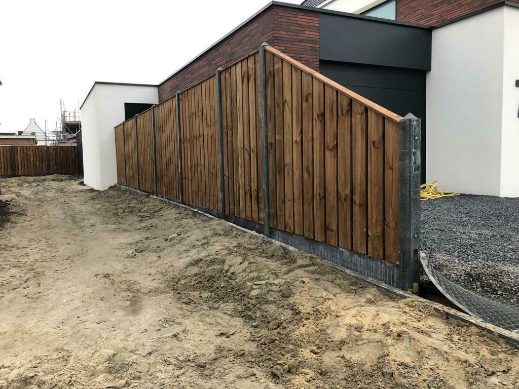 Hout beton schutting 21 planks Nobifix A-kwaliteit+ plaatsen, Ophalen, 1 tot 2 meter, Minder dan 3 meter, Nieuw