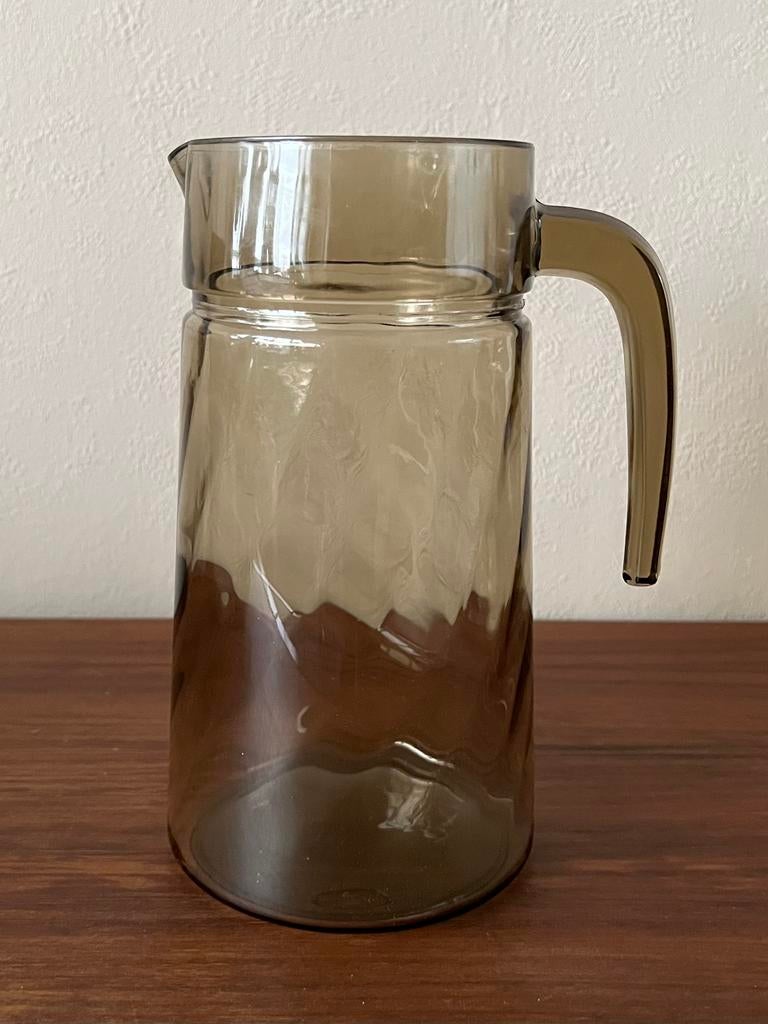 Vintage karaf water limonade wijn Luminarc France rookglas, Ophalen of Verzenden, Glas, Overige stijlen, Glas of Glazen