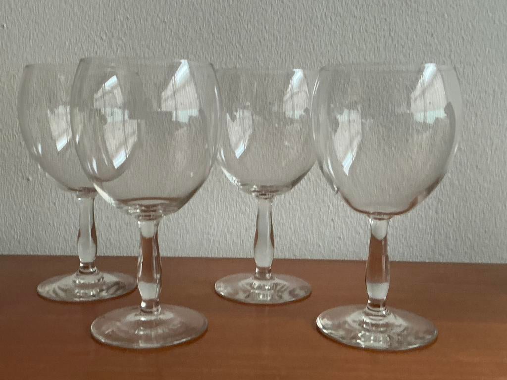K.P.C. de Bazel: 4 wijnglazen model F, 13 cm Leerdam 1921-23, Ophalen of Verzenden