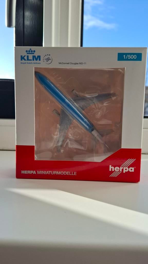 Herpa 1:500 KLM MD-11 Farewell, Verzamelen, Luchtvaart en Vliegtuigspotten, Ophalen of Verzenden, Overige typen