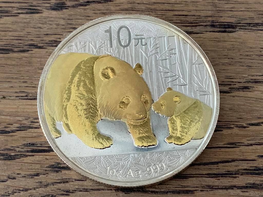 Vergulde panda 2011 1 oz, Ophalen of Verzenden, Zilver