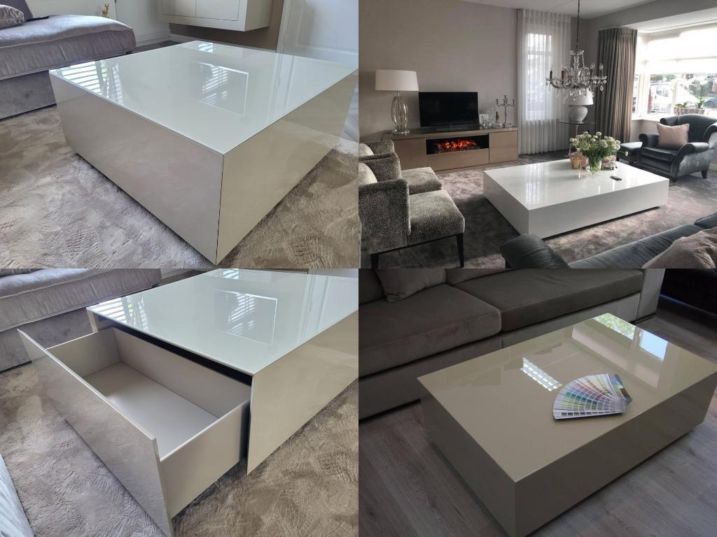 Design salontafel kubus/ blok in elke gewenste kleur OP MAAT, Nieuw, Rechthoekig, Overige houtsoorten, 50 tot 100 cm
